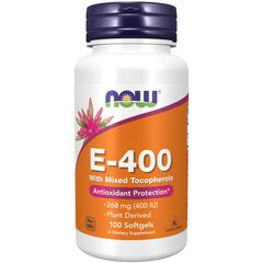 Now Foods Vitamin E-400 (Mixed tocopherols), 100 softgel kapslí