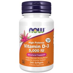 Now Foods Vitamin D3 5000 IU, 240 softgel kapslí