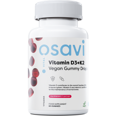 Osavi, Vitamin D3 + K2 Vegan Gummy Drops, Malina, 60 gummies