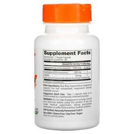 Doctor's Best, Energy +, CoQ10, NADH & B12, 60 rostlinných kapslí, složení