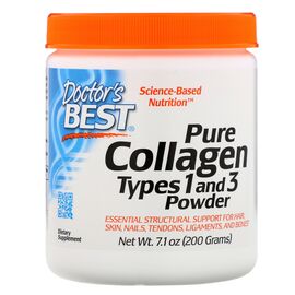 Doctor’s Best, Pure Collagen typu 1 a 3, 200 g, čistý prášek
