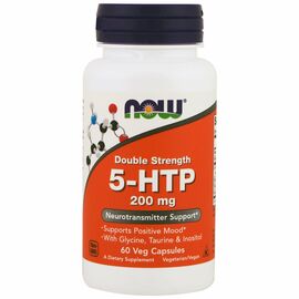 Now Foods 5-HTP 200 mg + Glycin, Taurin, Inositol, 60 rostlinných kapslí