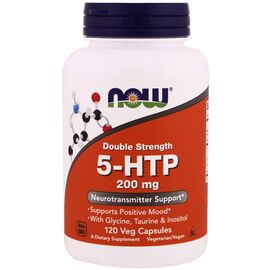 Now Foods 5-HTP 200 mg + Glycin, Taurin, Inositol, 120 rostlinných kapslí