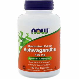 Now Foods Ashwagandha 450 mg, 180 rostlinných kapslí