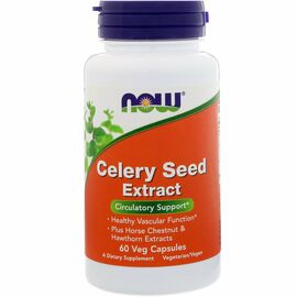 Now Foods Celery Seed Extract + Horse Chestnut + Hawthorn, 60 rostlinných kapslí