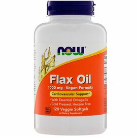Now Foods, Flax Oil (lněný olej) 1000 mg, 120 softgel kapslí