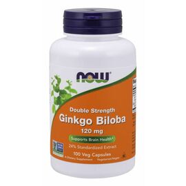 Now Foods Ginkgo biloba extrakt + Eleuterokok, 120 mg, 100 rostlinných kapslí