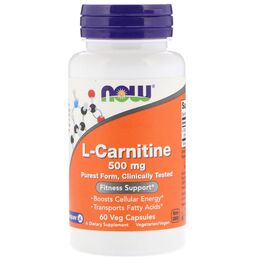 Now Foods L-karnitin 500 mg, 60 rostlinných kapslí