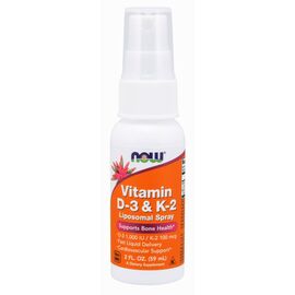 Now Foods Vitamin D3 & K2 MK-4, Liposomální sprej, 59 ml