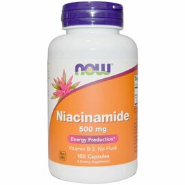 Now Foods Vitamin B3 (Niacinamid), 500 mg, 100 kapslí