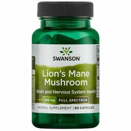 Swanson Lion's Mane Mushroom (hericium) 500 mg, 60 kapslí