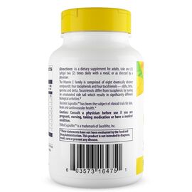 Healthy Origins Tocomin SupraBio (Vitamin E komplex), 50mg, 60 softgel kapslí, zadní strana