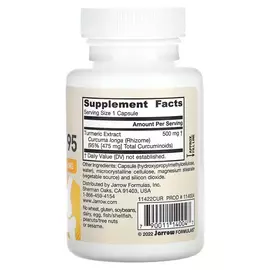 Jarrow Formulas, Curcumin 95, extrakt z kurkumy, 500 mg, 60 rostlinných kapslí, složení