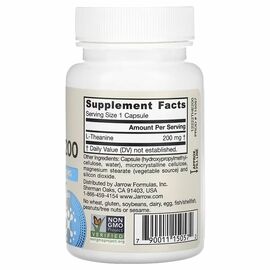 Jarrow Formulas, Theanin 200, 200 mg, 60 rostlinných kapslí, složení
