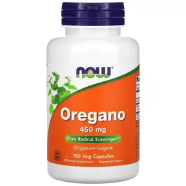 NOW Foods, Oregano, 450 mg, 100 rostlinných kapslí