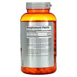 NOW Foods, Arginin + Citrulin (500 / 250 mg), 240 rostlinných kapslí, složení