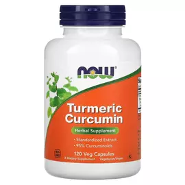 NOW Foods, Turmeric Curcumin, 120 rostlinných kapslí