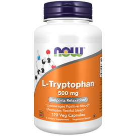 NOW Foods, L-Tryptofan, 500 mg, 120 rostlinných kapslí