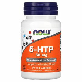 NOW Foods, 5-HTP, 50 mg, 30 rostlinných kapslí