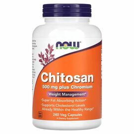 NOW Foods, Chitosan, 500 mg, 240 rostlinných kapslí