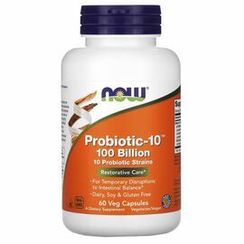 NOW Foods, Probiotic-10, 100 Billion, 60 rostlinných kapslí