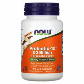 NOW Foods, Probiotic-10, 50 Billion, 50 rostlinných kapslí