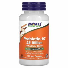 NOW Foods, Probiotic-10, 25 Billion, 100 rostlinných kapslí