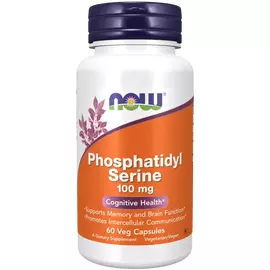 NOW Foods, Phosphatidyl Serine, 100 mg, 60 rostlinných kapslí