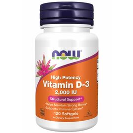 Now Vitamin D3 2000 IU, 120 softgel kapslí