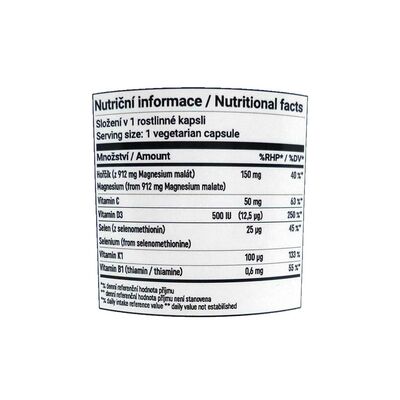 Nutraday Magnesium Malate Complex, 180 rostlinných kapslí-slozeni