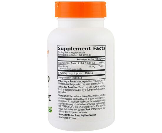 5-HTP vitamin B6 + C, 120 kapsli Doctor's Best