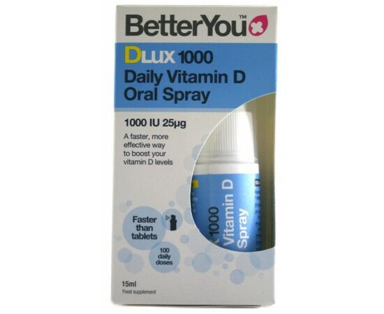 BetterYou, DLux 1000 IU ústní sprej s vitaminem D3, 15 ml