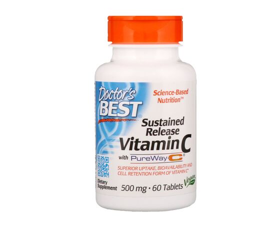 Doctor’s Best, Sustain Release Vitamin C with PureWay-C, 500 mg, 60 tablet