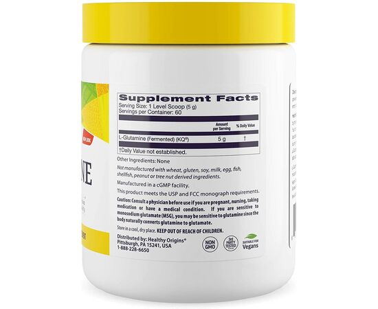 Healthy Origins L-Glutamine (Kyowa), čistý prášek, 300 g, složení