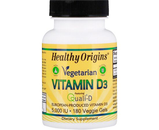 Vegetarian Vitamin D3 5000 IU Quali-D, 180 softgel