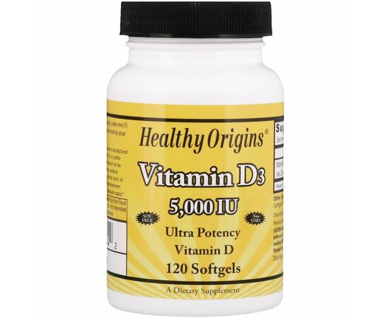 Healthy Origins Vitamin D3 5000 IU, 120 softgels