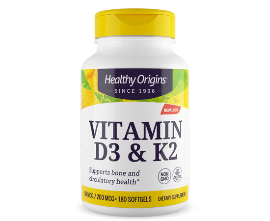 Healthy Origins Vitamin D3 a K2, 2000 IU / 200 mcg, 60 Softgel kapslí