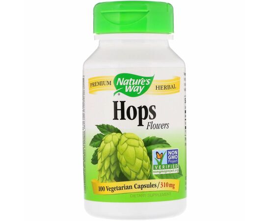 Nature's Way, Hops, 310 mg, 100 rostlinných kapslí
