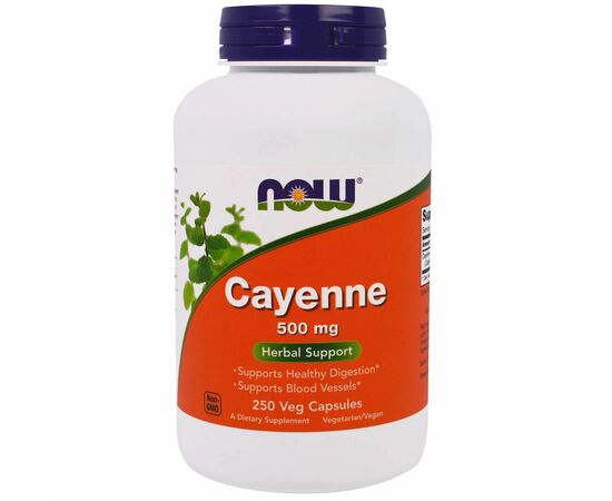 Now Foods Cayenne, 500 mg, 250 rostlinných kapslí