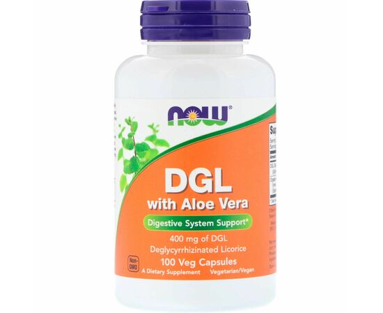 Now Foods DGL + Aloe Vera, 400 mg, 100 veg caps
