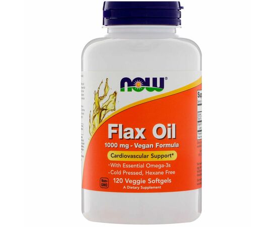Now Foods, Flax Oil (lněný olej) 1000 mg, 120 softgel kapslí