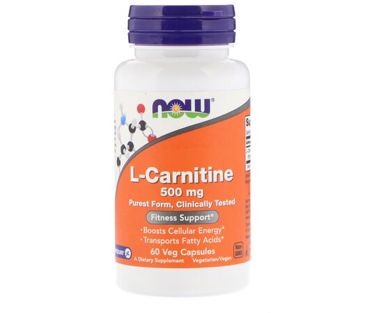 Now Foods L-karnitin 500 mg, 60 rostlinných kapslí