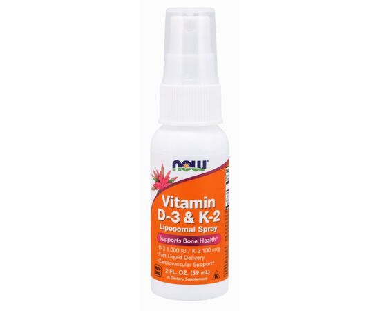 Now Foods Vitamin D3 & K2 MK-4, Liposomální sprej, 59 ml