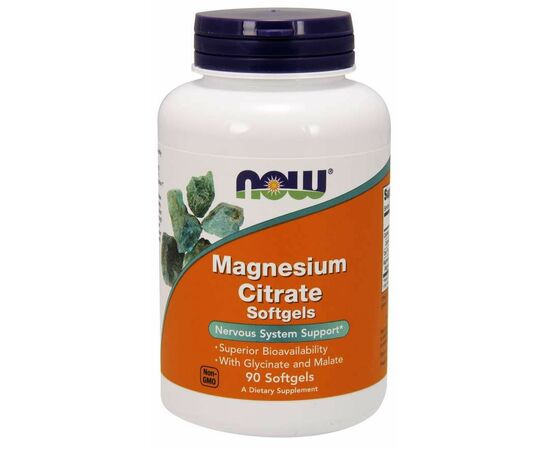 Now Foods Magnesium Citrate (glycinát, citrát, malát), 90 softgel kapslí