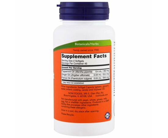 Now Foods Peppermint Gels, 90 softgel kapslí složení