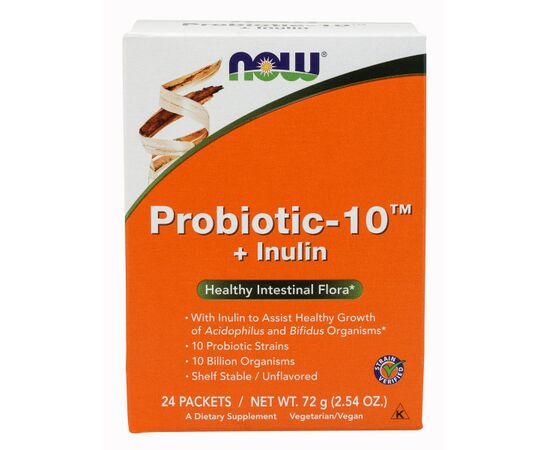 Now Foods Probiotic-10 + Inulin, 24 sáčků
