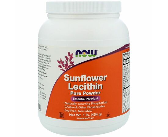 Now Foods Sunflower Lecithin (Slunečnicový Lecitin), Čistý prášek, 454 g