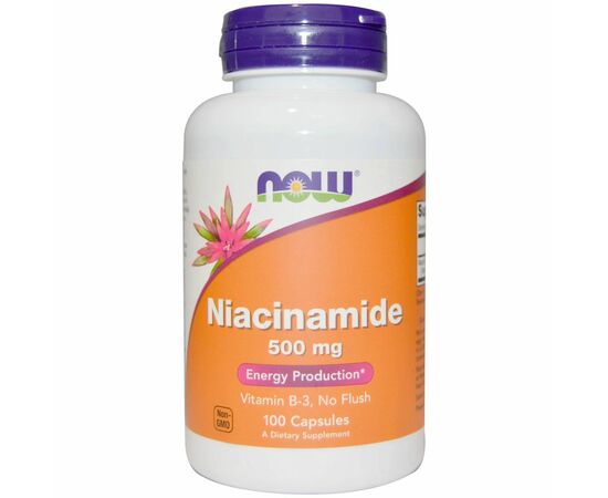 Now Foods Vitamin B3 (Niacinamid), 500 mg, 100 kapslí