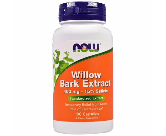Now Foods, Willow Bark Extract (extrakt z vrby), 400 mg, 100 kapslí