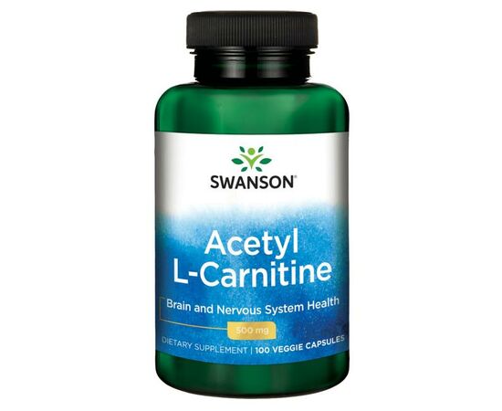 Swanson Acetyl L-Carnitine 500 mg, 100 rostlinných kapslí